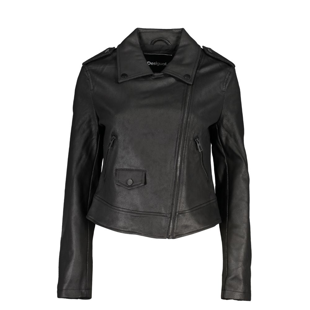 Desigual Black Polyester Jackets & Coat