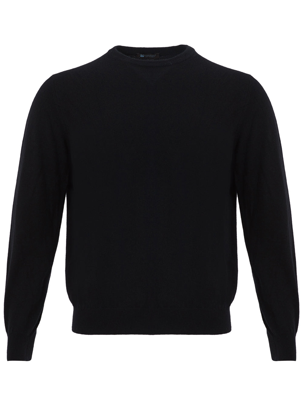 Colombo Black Round Neck Cashmere Sweater