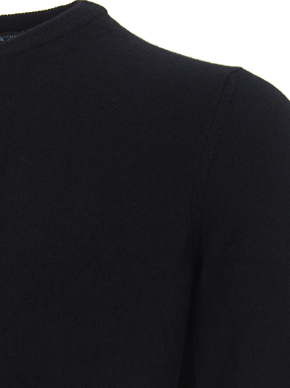Colombo Black Round Neck Cashmere Sweater