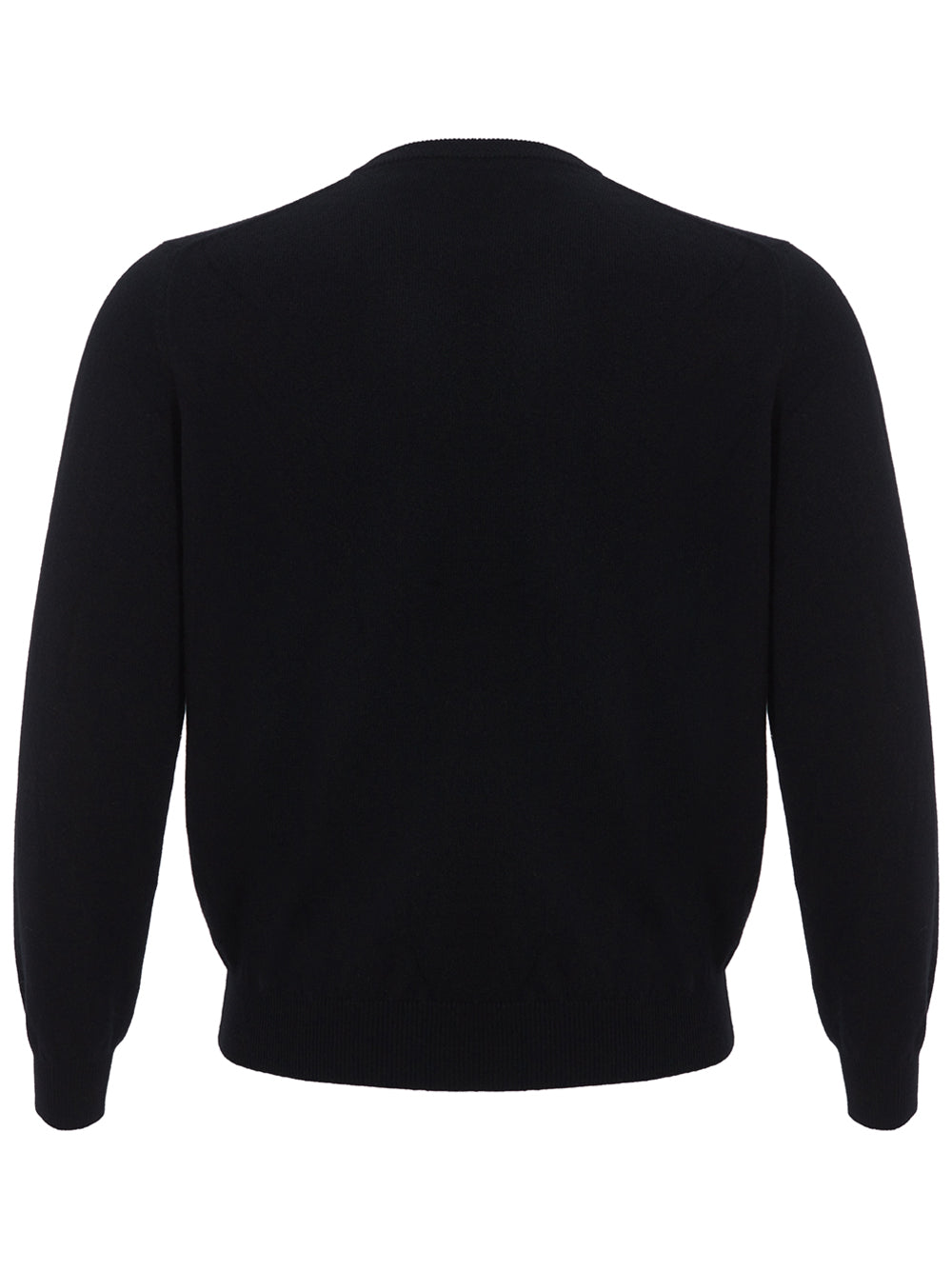 Colombo Black Round Neck Cashmere Sweater