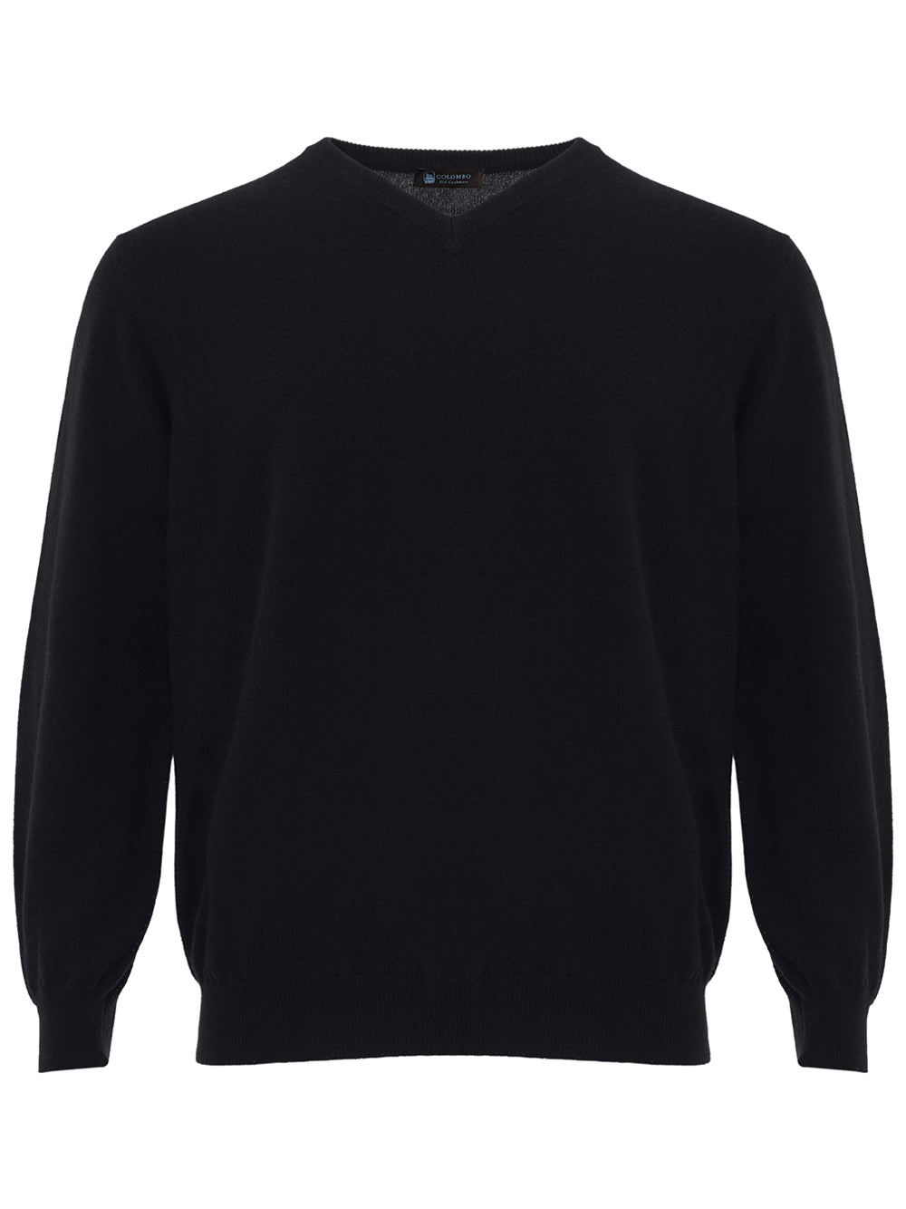 Colombo Black V-Neck Cashmere Sweater