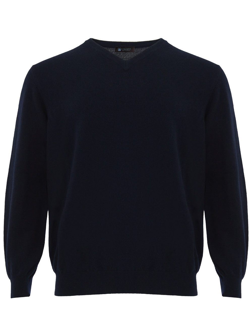 Colombo Blue Navy V-Neck Cashmere Sweater