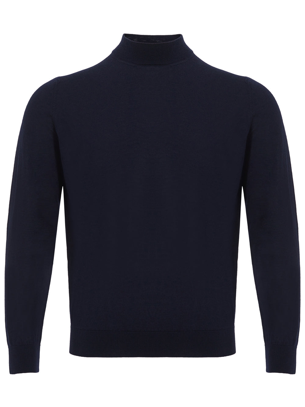 Colombo Blue Navy Cashmere Mock Neck Sweater