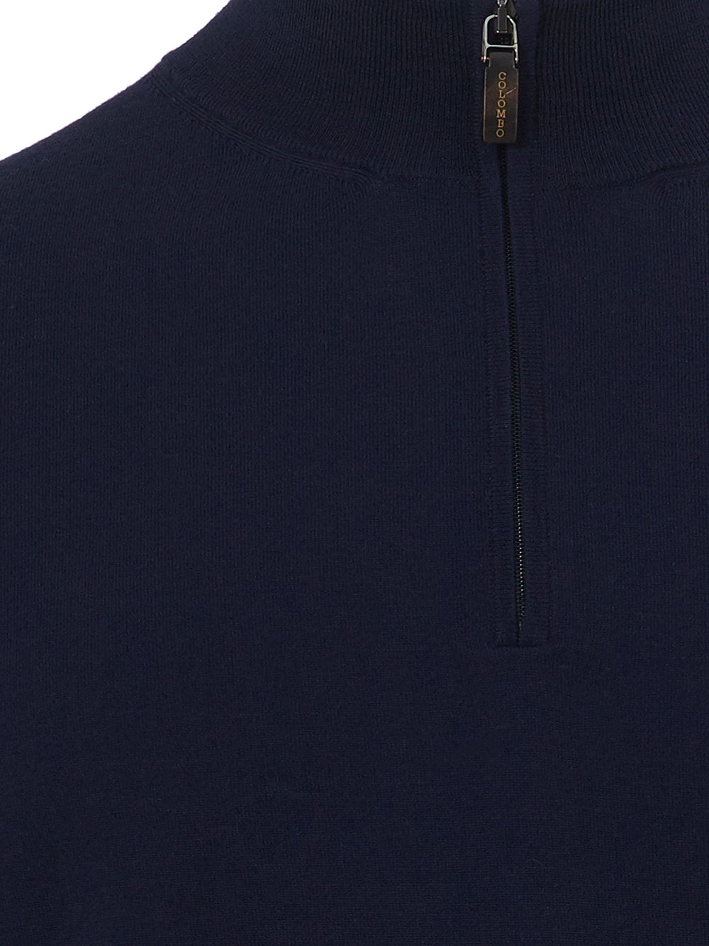 Colombo Blue Mock Cashmere Sweater with Half Zip