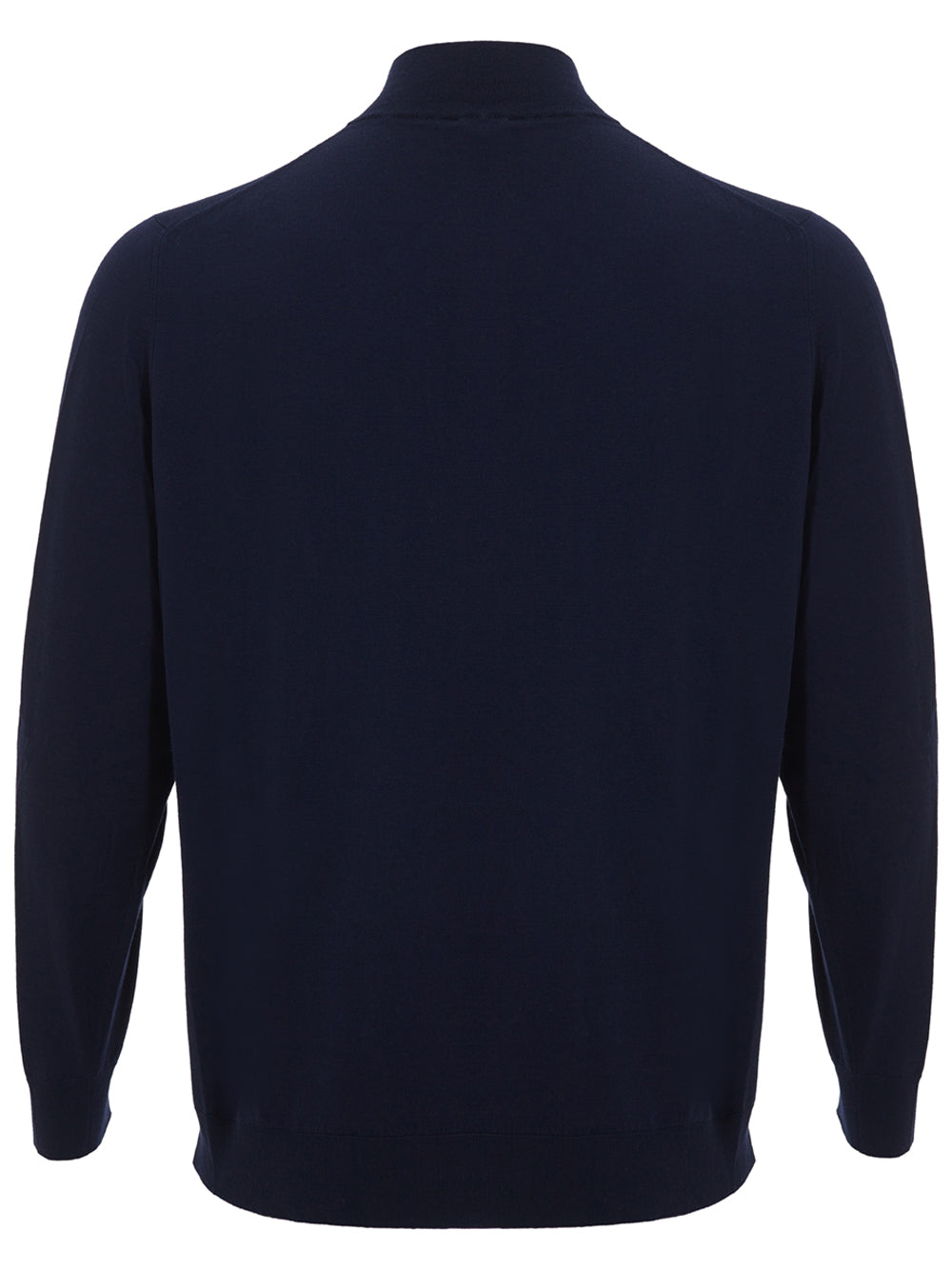 Colombo Blue Mock Cashmere Sweater with Half Zip