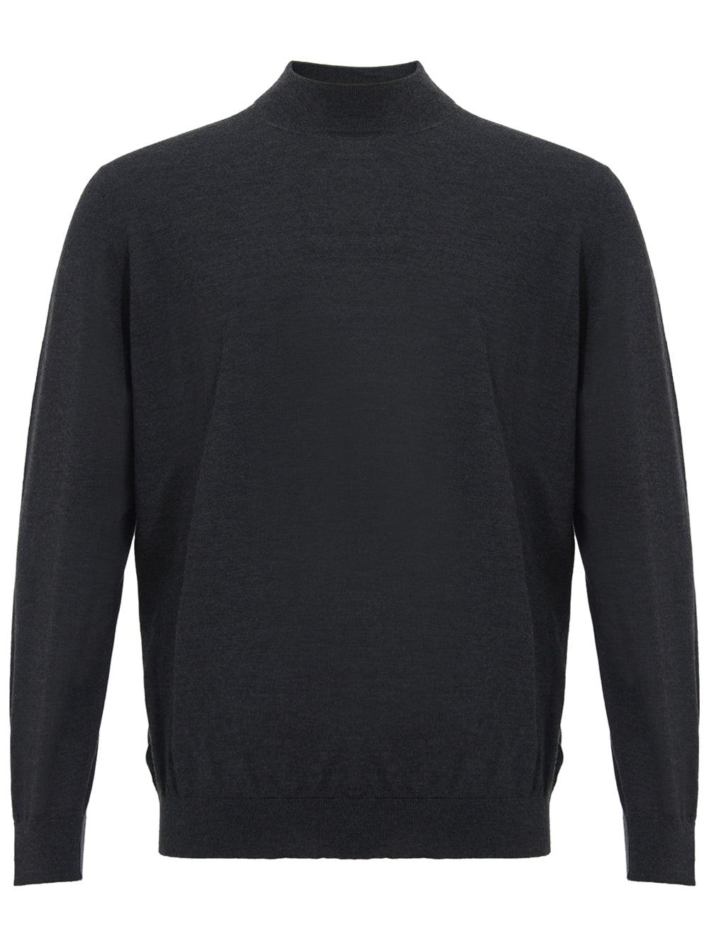 Colombo Dark Grey Cashmere Mock Neck Sweater