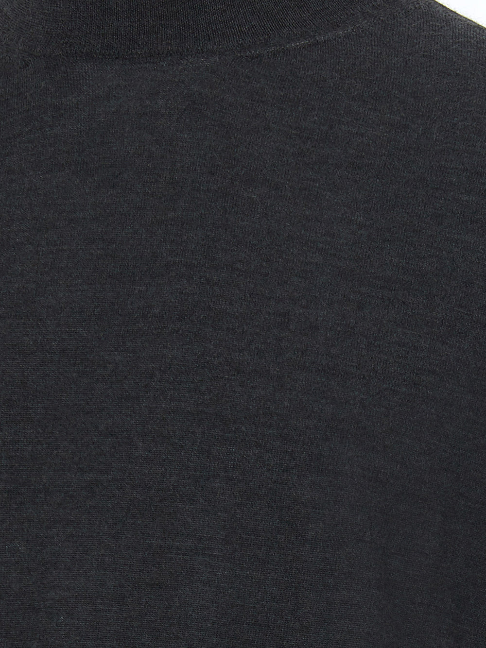 Colombo Dark Grey Cashmere Mock Neck Sweater