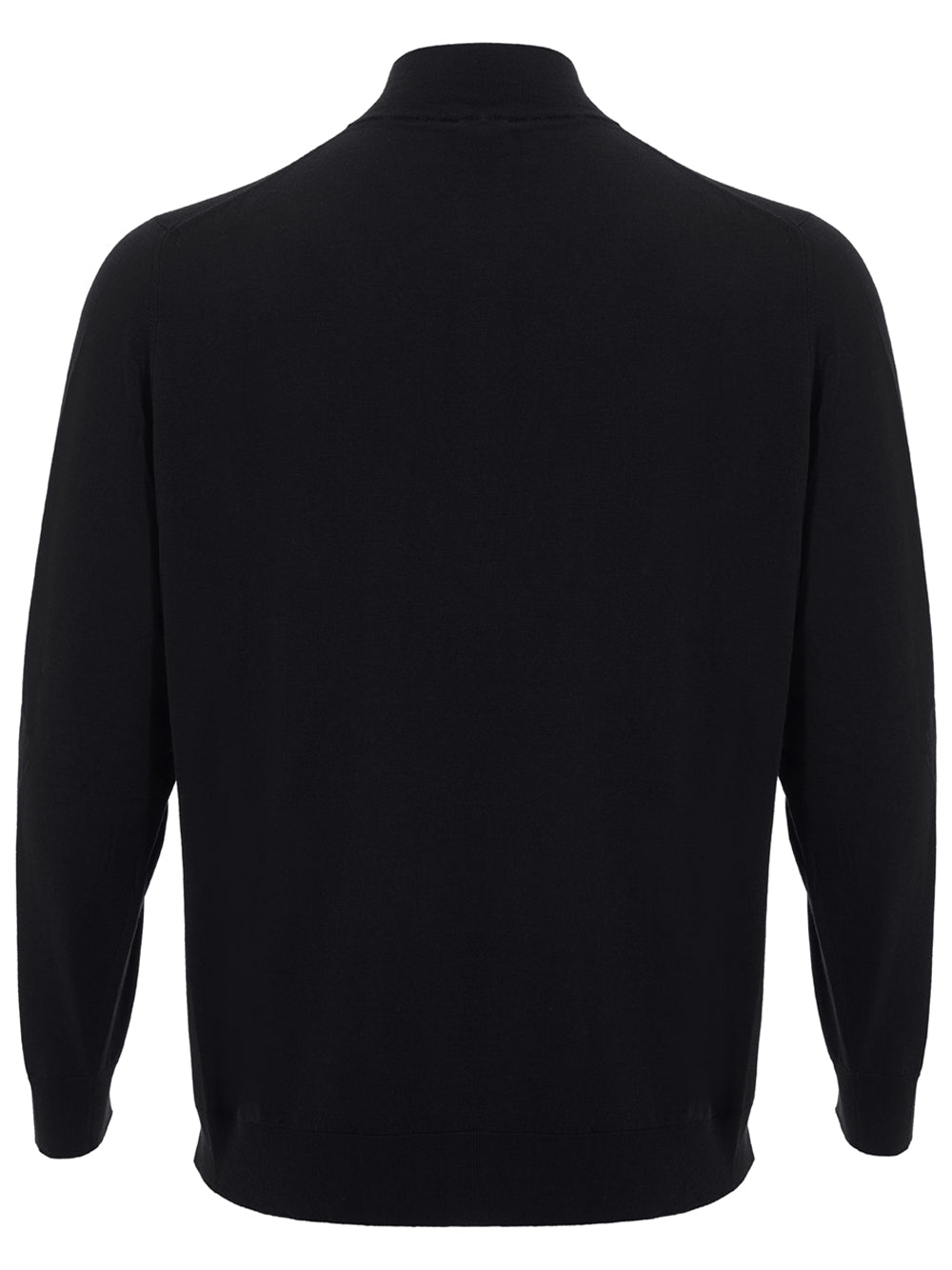 Colombo Black Mock Cashmere Sweater with Half Zip