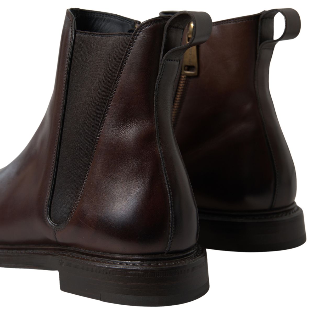Dolce & Gabbana Brown Leather Chelsea Mens Boots Shoes