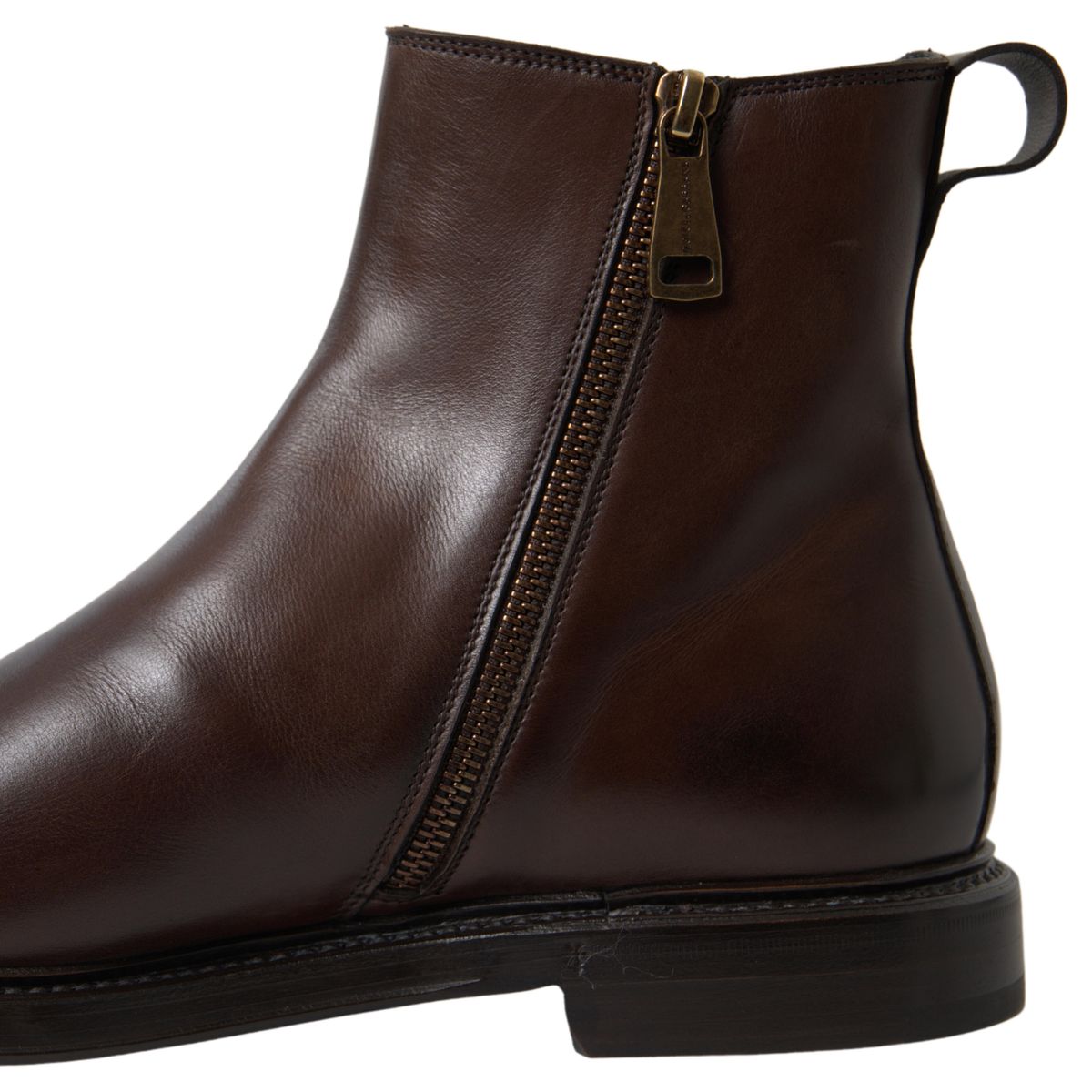 Dolce & Gabbana Brown Leather Chelsea Mens Boots Shoes