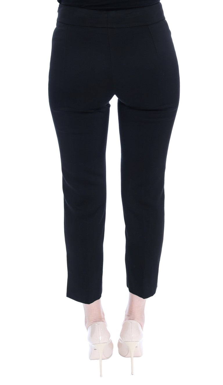 BENCIVENGA Black Cotton Stretch Capri Dress Pants