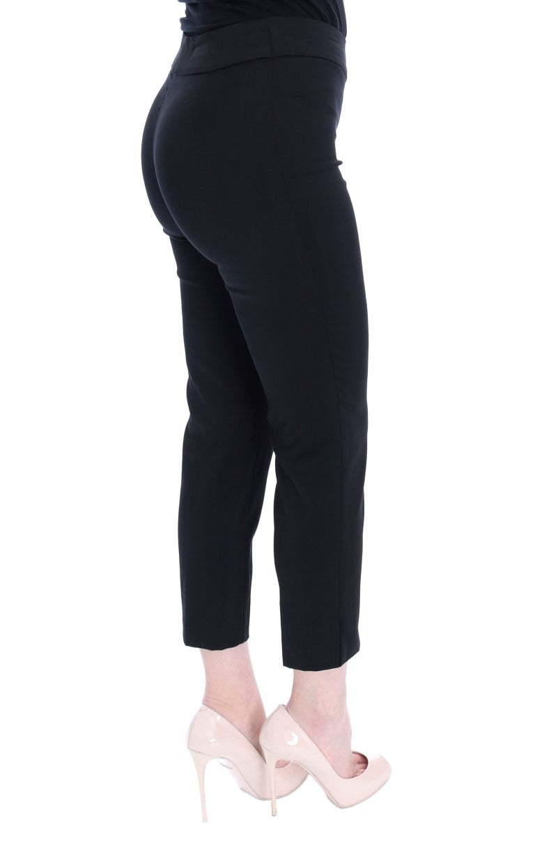 BENCIVENGA Black Cotton Stretch Capri Dress Pants