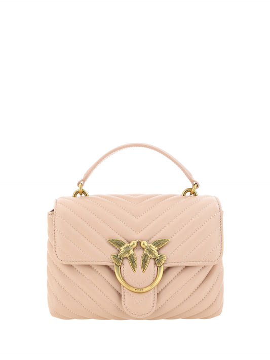 PINKO Pink Calf Leather Love Lady Mini Handbag