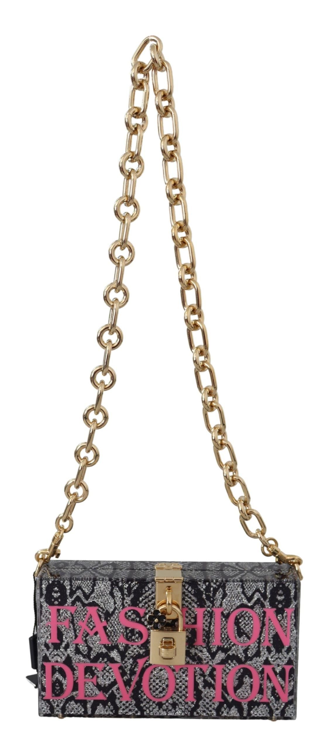 Dolce & Gabbana 그레이 패션 디보션 클러치 플렉시 시칠리아 상자 지갑