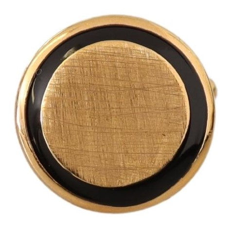 Dolce & Gabbana Gold Plated Brass Round Pin Men Cufflinks