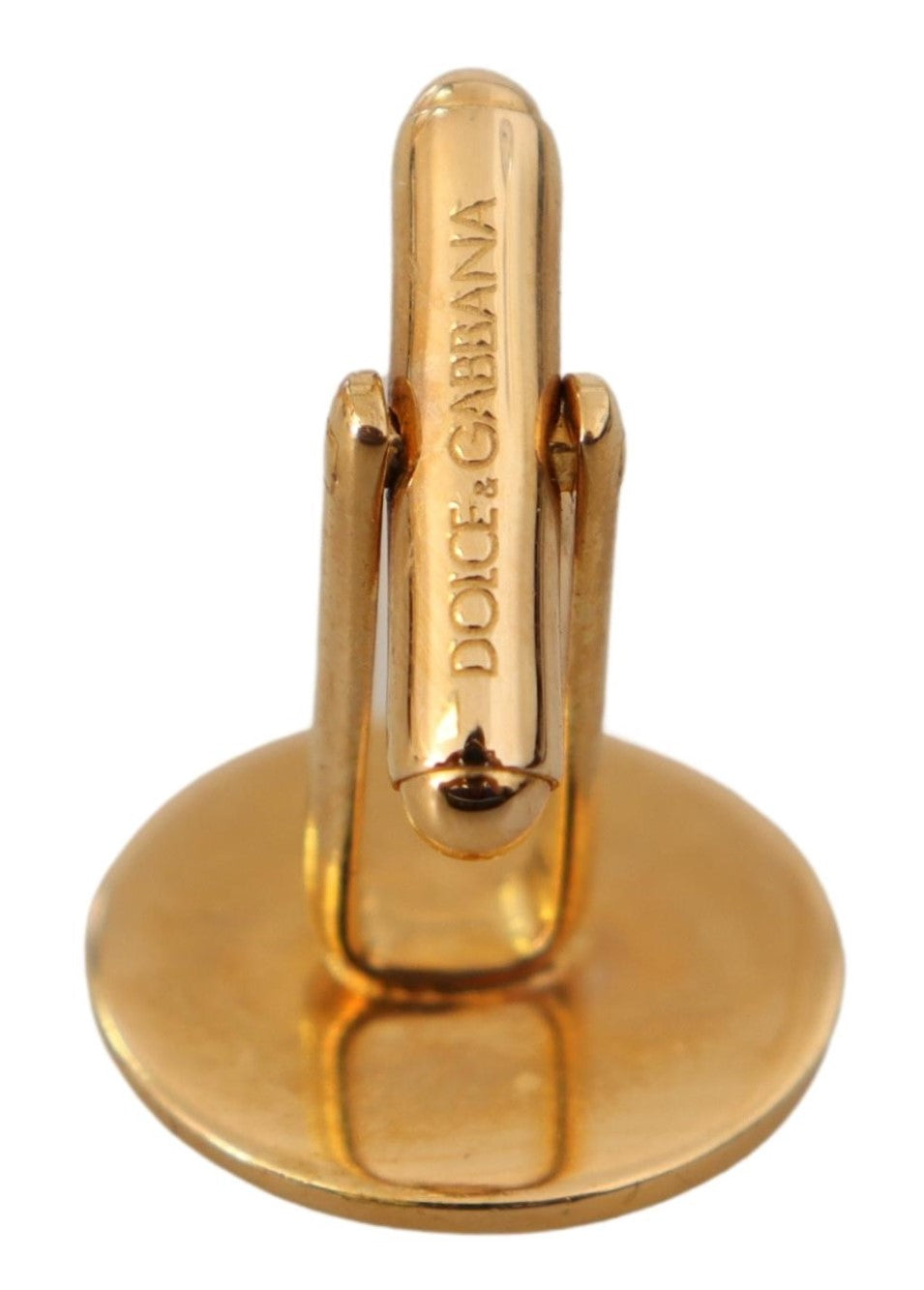 Dolce & Gabbana Gold Plated Brass Round Pin Men Cufflinks