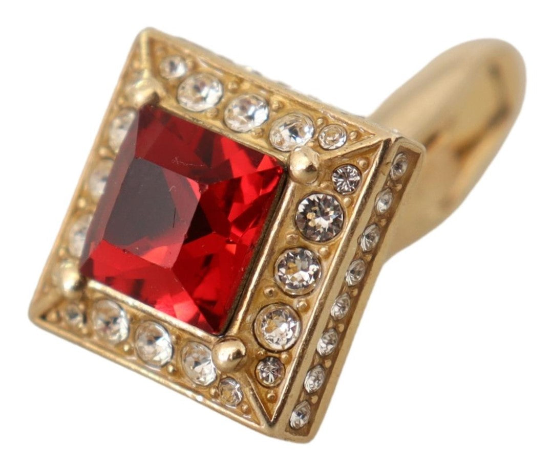 Dolce & Gabbana Gold Plated Sterling 925 Silver Crystal Accessory Cufflinks