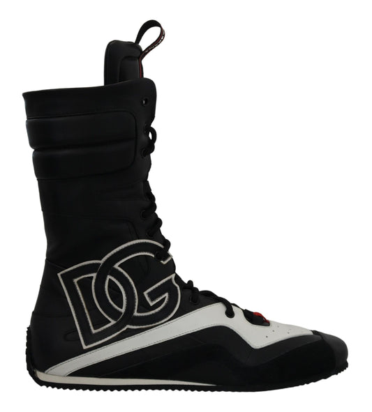 Dolce & Gabbana Multicolor Leather Boxing Calf High Sneakers Shoes