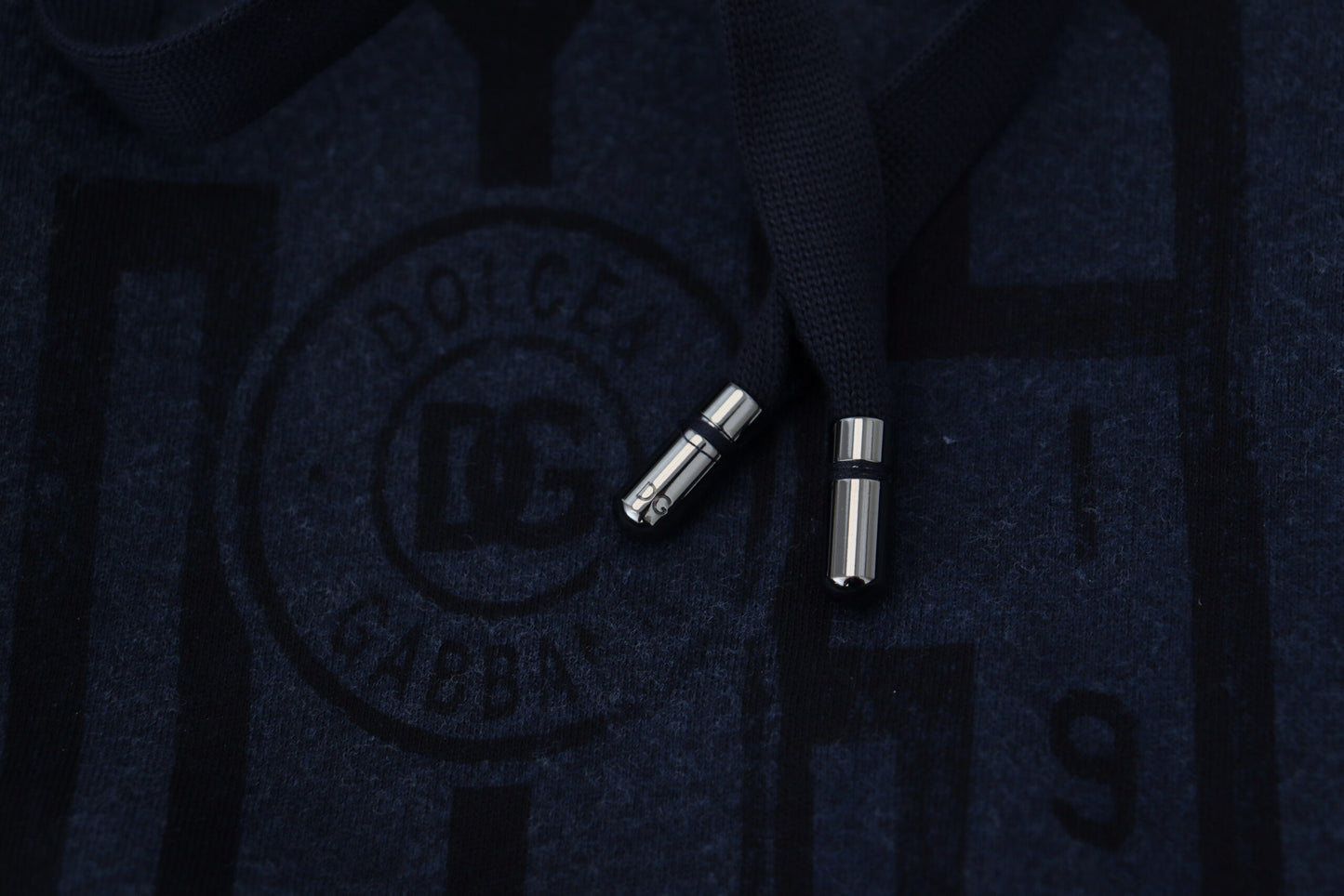 Dolce & Gabbana Dark Blue Cotton Hooded Sweatshirt Sweater