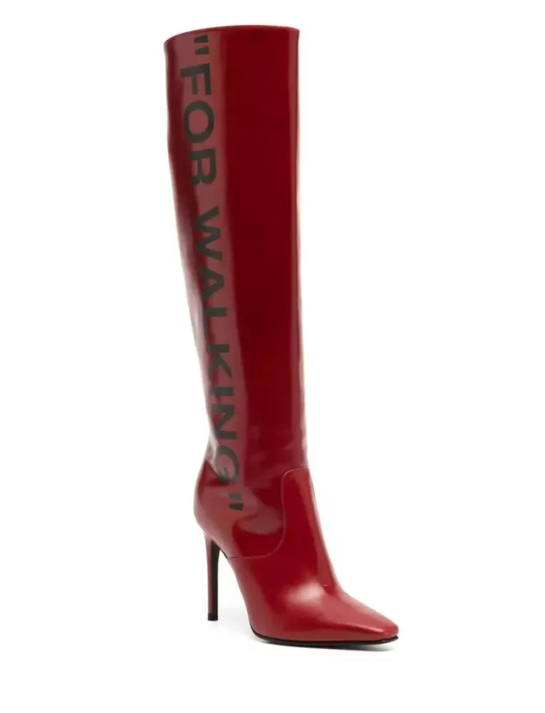 Off-White Red Leather Boot