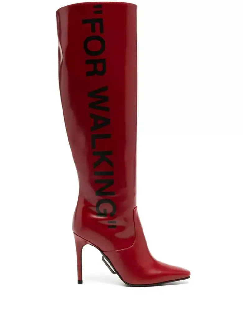 Off-White Red Leather Boot