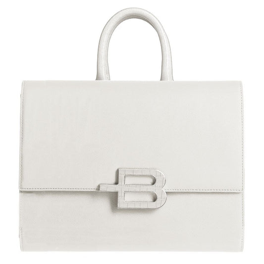 Baldinini Trend White Leather Di Calfskin Handbag