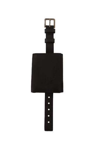 Dolce & Gabbana 블랙 가죽 삼단 지갑 멀티 키트 벨트 스트랩 지갑