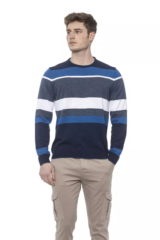 Conte of Florence Blue Cotton Sweater