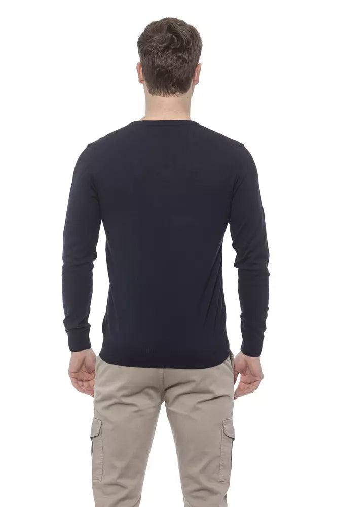 Conte of Florence Blue Cotton Sweater