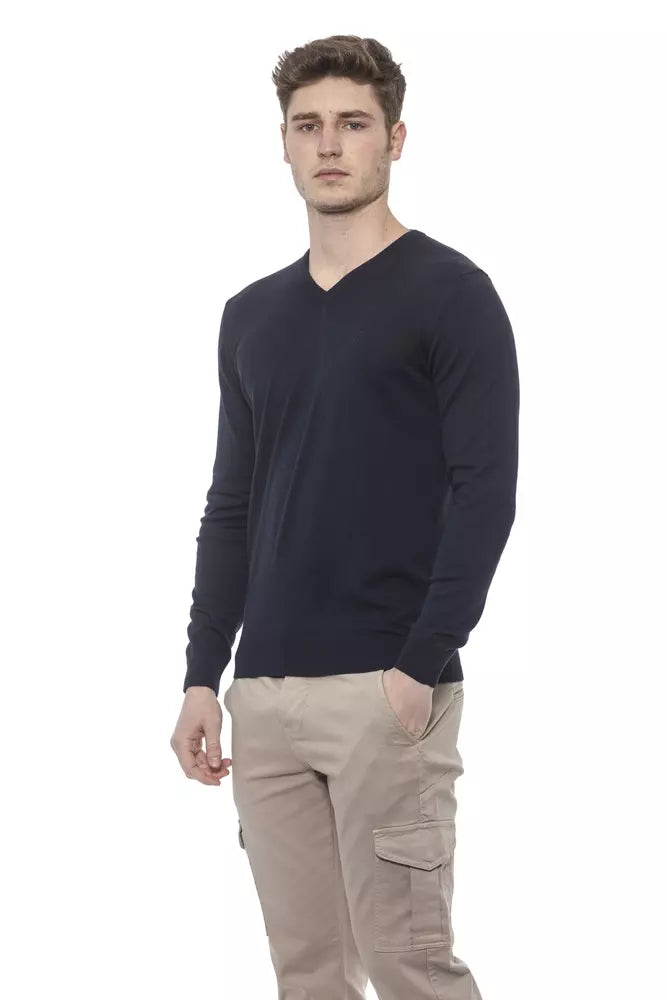 Conte of Florence Blue Cotton Sweater
