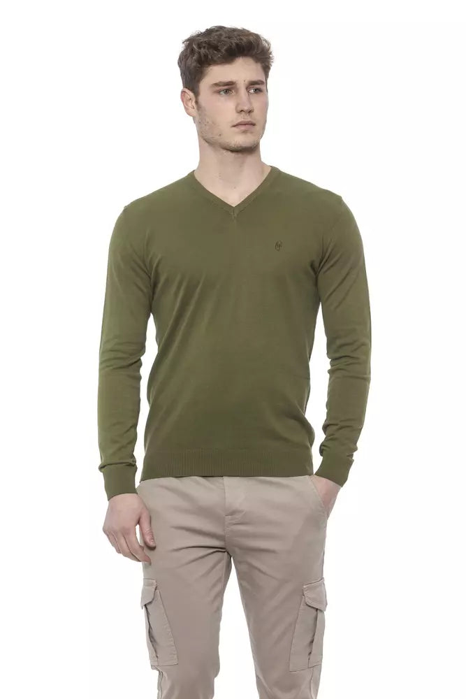 Conte of Florence Green Cotton Sweater