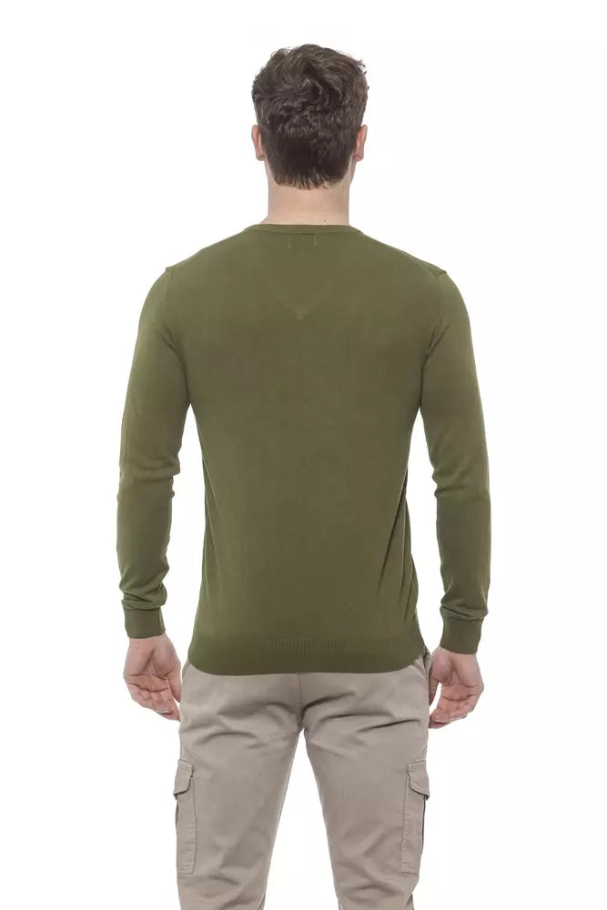 Conte of Florence Green Cotton Sweater