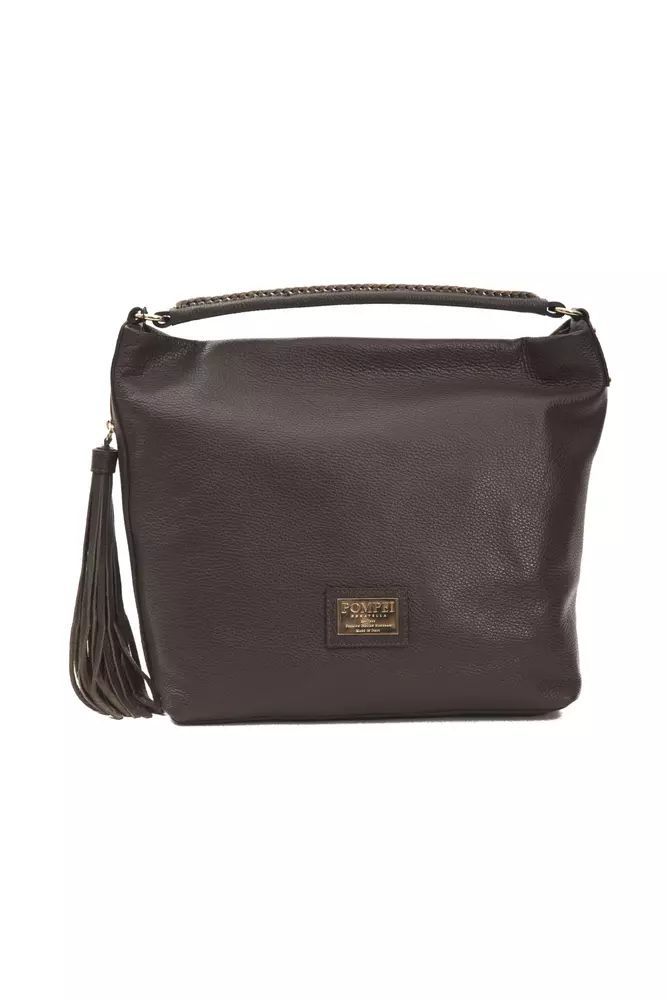 Pompei Donatella Brown Leather Shoulder Bag