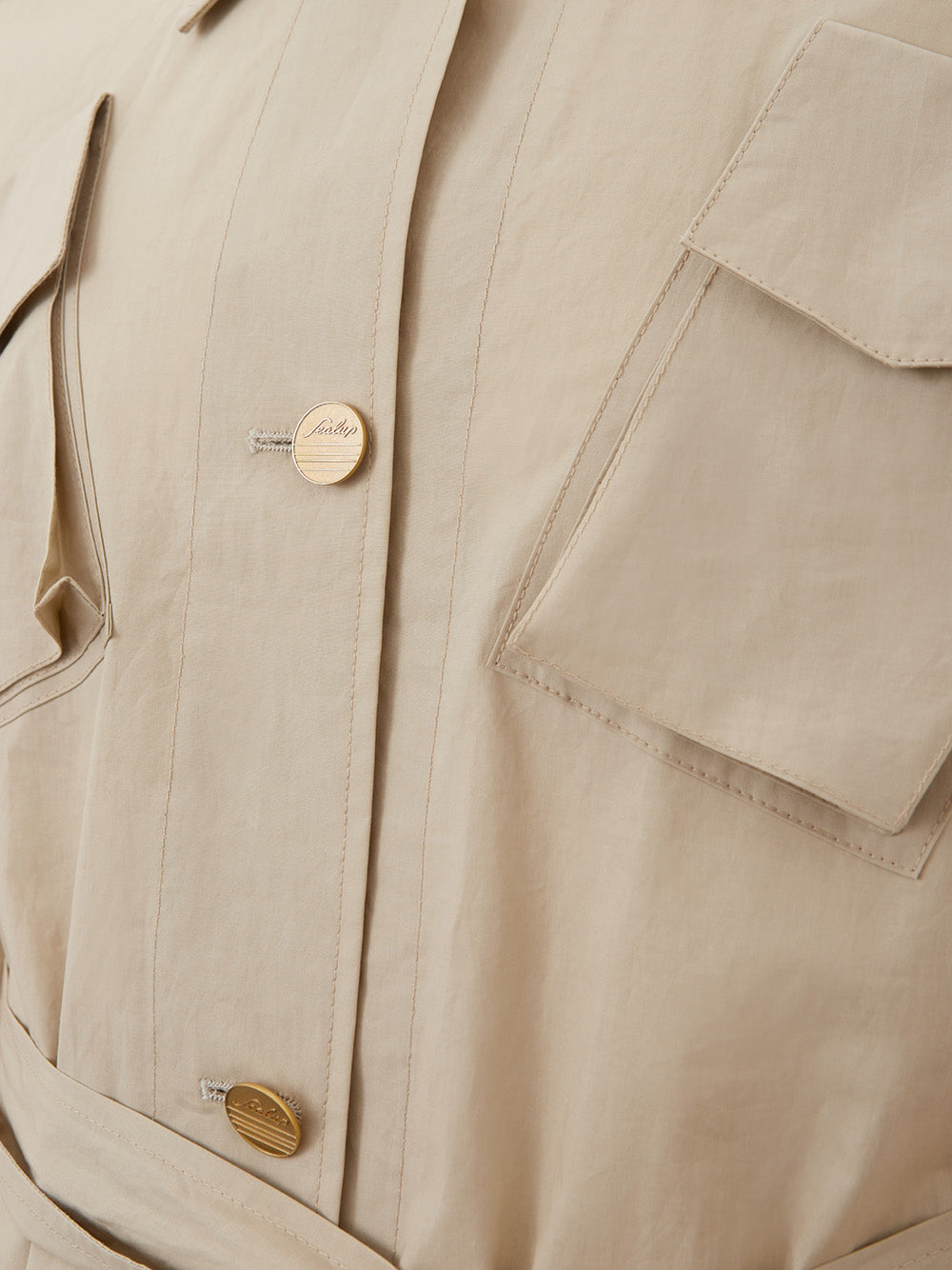 Sealup Beige Cotton Saharan Belted Jacket