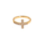 Nialaya Elegant Gold Plated Sterling Silver CZ Ring