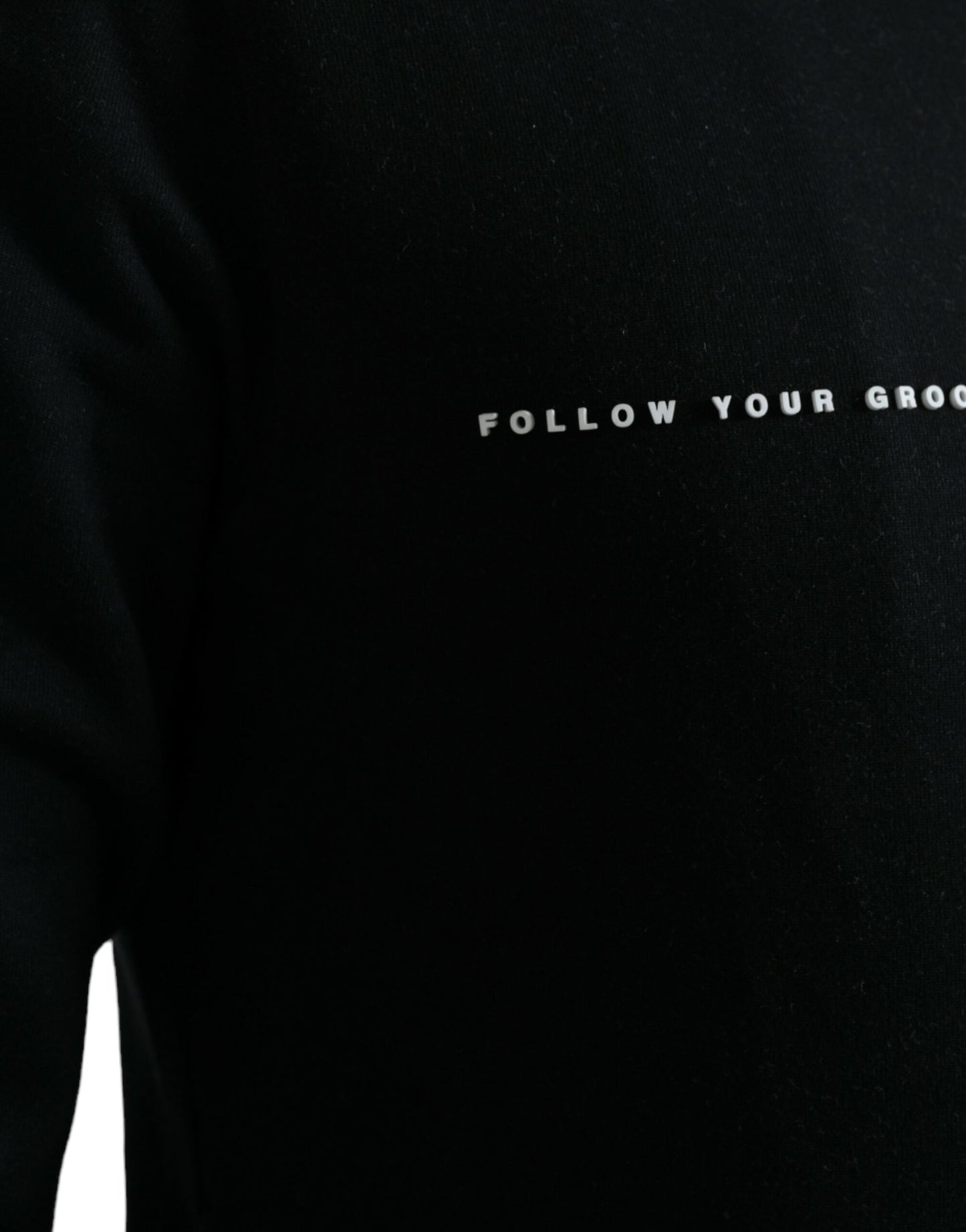 Dolce & Gabbana Black Cotton Blend Logo Pullover Sweater