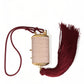 Dolce & Gabbana Pink Exotic Leather Mini Mirror Tassel Makeup Bag