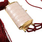 Dolce & Gabbana Pink Exotic Leather Mini Mirror Tassel Makeup Bag