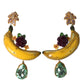 Dolce & Gabbana Gold Brass Crystal Banana Clip-on Jewelry Dangling Earrings