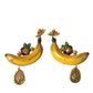 Dolce & Gabbana Gold Brass Crystal Banana Clip-on Jewelry Dangling Earrings