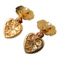 Dolce & Gabbana Gold Brass BOOM Cartoon Heart Crystal Clip-On Earrings