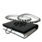 Dolce & Gabbana Black White Leather Crystal Embellished Cardholder Wallet