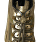 Dolce & Gabbana Gold Stretch Lace Up Sneakers NS1 Mens Shoes