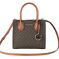 Michael Kors Mercer Medium Leather Messenger Crossbody Handbag (Brown Signature)