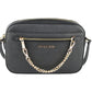 Michael Kors Jet Set Item Large East West Saffiano Leather Zip Chain Crossbody Handbag (Black Solid/Gold)