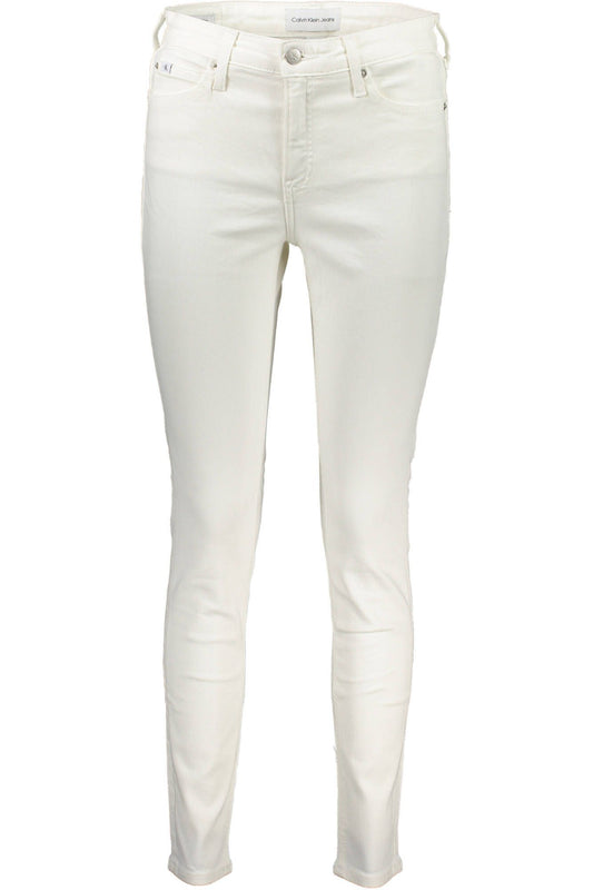 Calvin Klein White Cotton Jeans & Pant