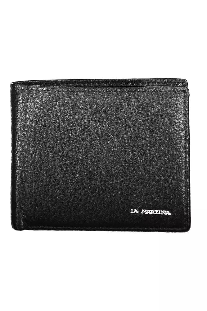 La Martina Black Leather Wallet