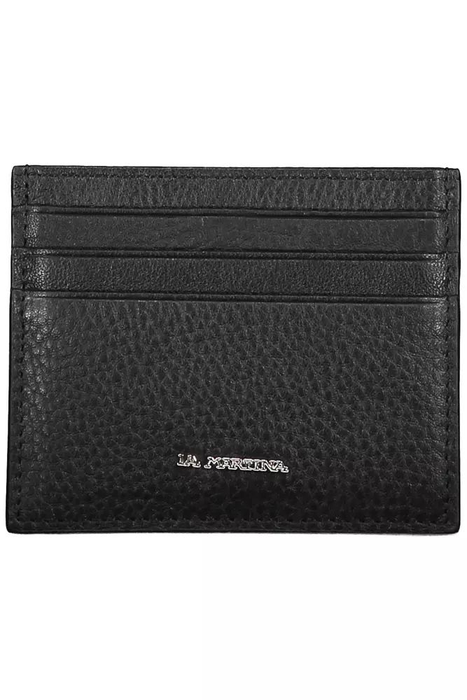 La Martina Black Leather Wallet