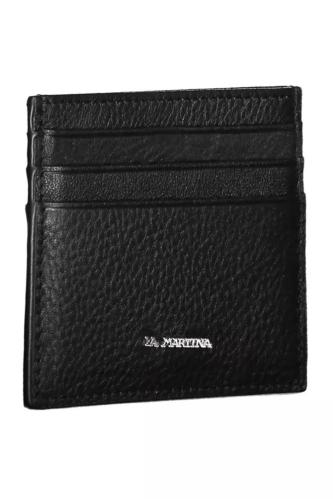 La Martina Black Leather Wallet