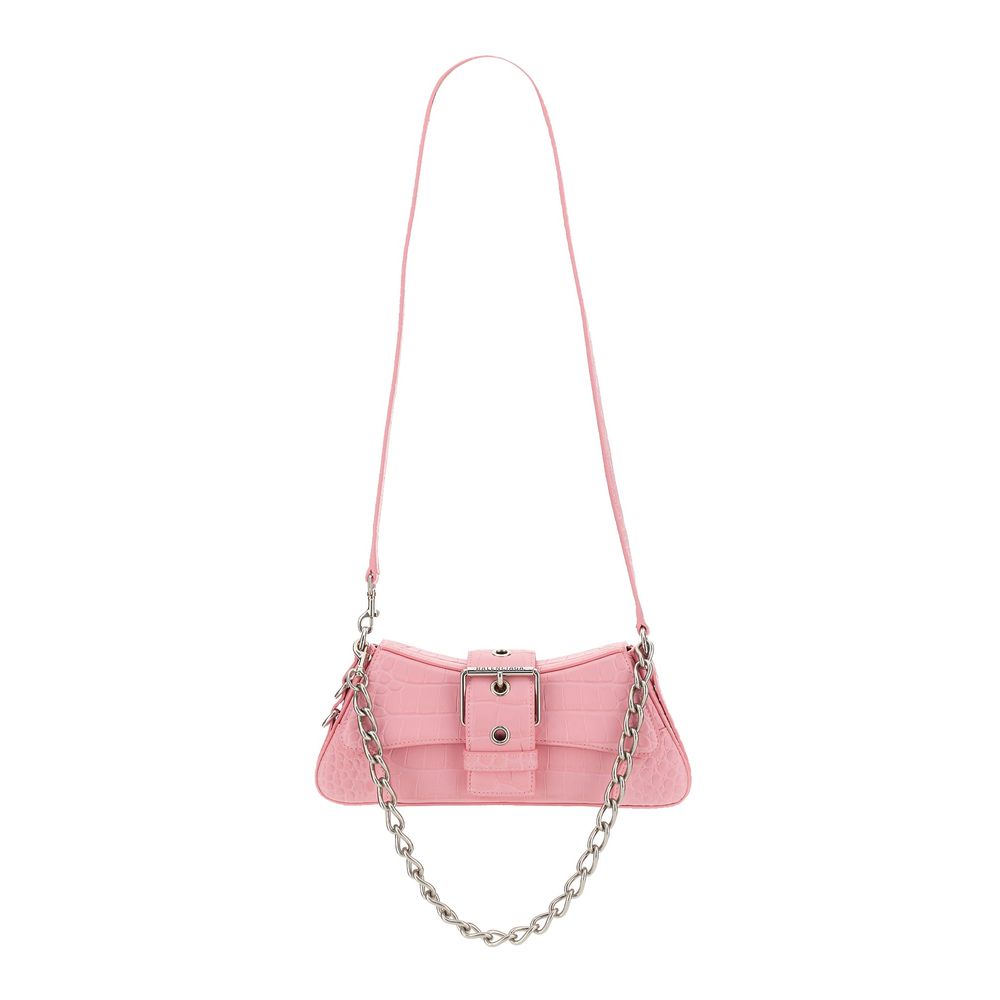 Balenciaga Chic Pink Leather Flap Bag with Matte Finish